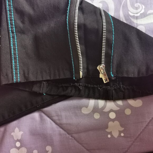 Tripp NYC black blue women's juniors bondage pants size 11 zippers suspenders - Picture 14 of 14